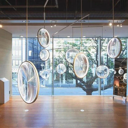 DecorBites™ LED Glass Pendant Light: Stylish Round Fixture for Hall, Living Room, Restaurant