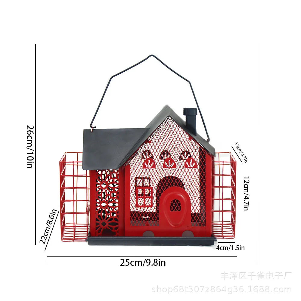 DecorBites™ Hanging Metal Bird Feeder House for Hummingbird & Wild Birds