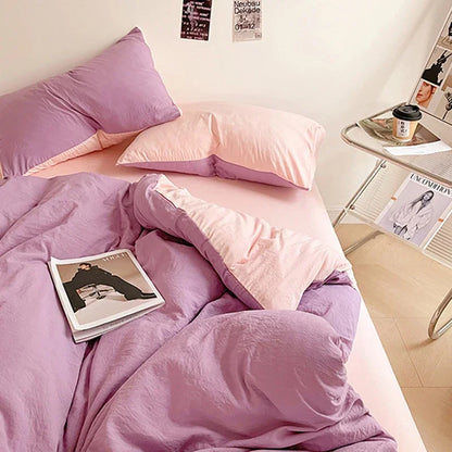 DecorBites™ Cotton Bedding Set: Soft Duvet Sheets, Pillowcases, Comforter Set - All Seasons Comfort