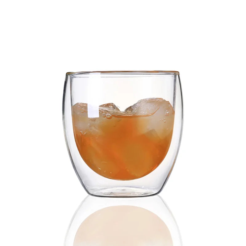 DecorBites™ Heat-Resistant Double Wall Glass Cup | Versatile Drinkware for Home