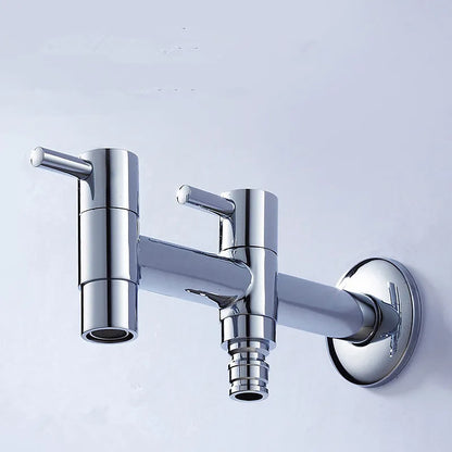 DecorBites™ Brass Double Handle Garden Faucet Bibcock - Multipurpose Toilet & Washing Machine Tap