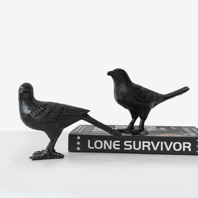 DecorBites™ Cast Iron Bird Decoration: Elegant Home & Living Room Décor