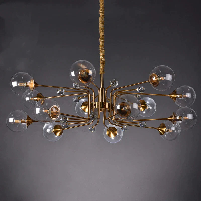 DecorBites™ Glass Bubble Chandelier: Luxury LED Glass Ball Suspension Lamp for Living Room, Bedroom, and Shop