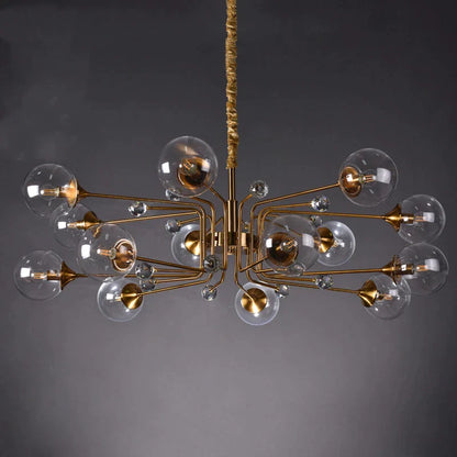 DecorBites™ Glass Bubble Chandelier: Luxury LED Glass Ball Suspension Lamp for Living Room, Bedroom, and Shop