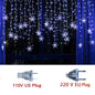 3.2M Christmas Light Led Snowflake Curtain Icicle Fairy String Lights Outdoor Garland Home Party Garden 2023 New Year Decoration