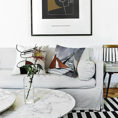 Funda de cojín para sofá DecorBites™ con diseño geométrico artístico - Decoración de lujo para el hogar