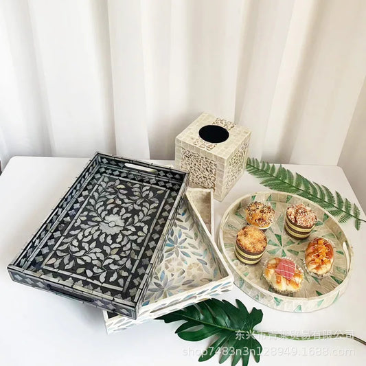 Caja de pañuelos DecorBites™ con forma de concha colorida: elegante solución de almacenamiento y decoración para la sala de estar.