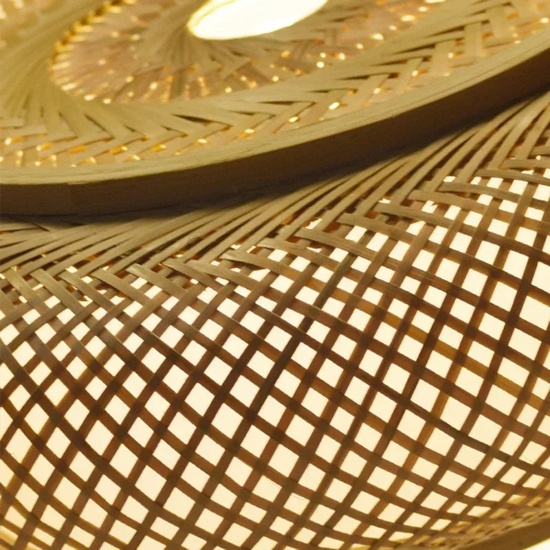 Decorbites™ Lámpara de Techo de Bambú Brillante Arte de Ratán Sombra de Candelabro Accesorios
