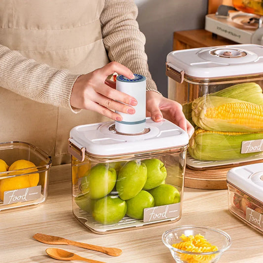 Recipiente al vacío DecorBites™ para conservar la frescura: Organizador de alimentos de gran capacidad.