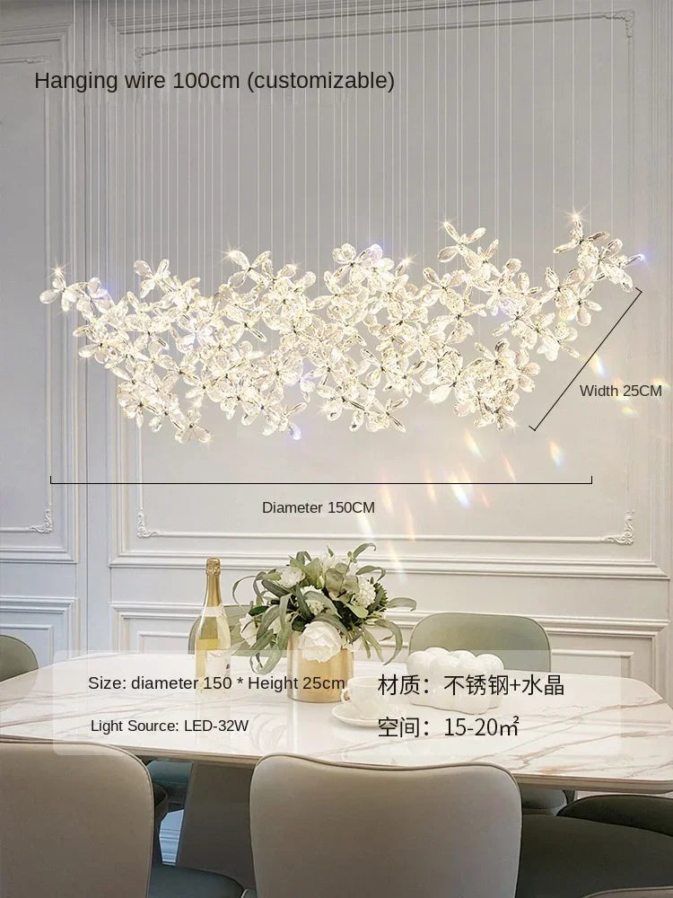 DecorBites™ Crystal LED Chandelier: Modern Luxury Flower Shaped Decorative Lighting
