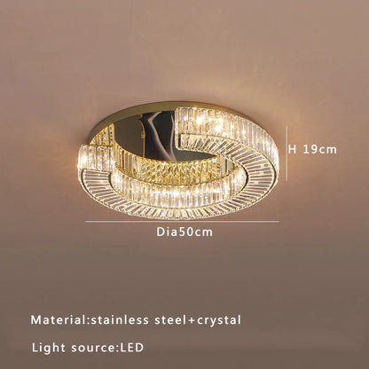 DecorBites™ Crystal Luxe C-Shape LED Ceiling Lamp Gold Finish