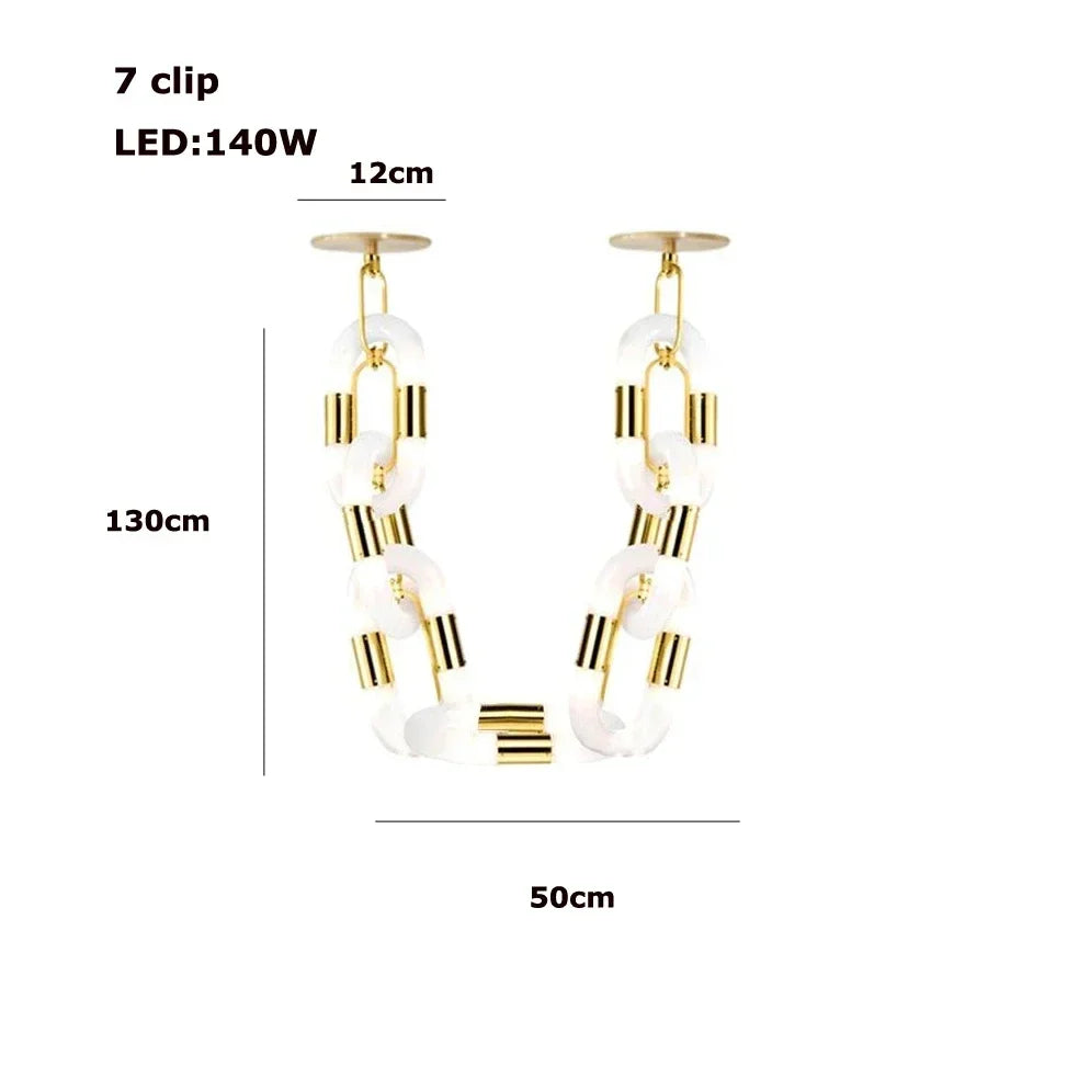 DecorBites™ Crystal Gold Chain Chandelier Ceiling Lamp for Home Décor