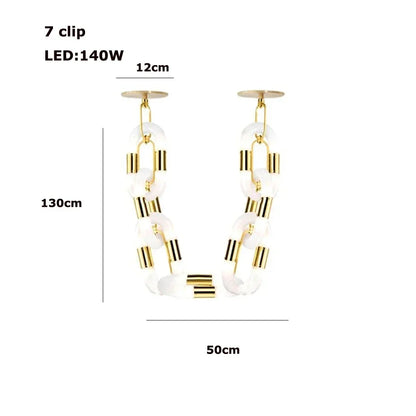 DecorBites™ Crystal Gold Chain Chandelier Ceiling Lamp for Home Décor