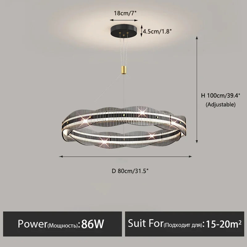 DecorBites™ LED Pendant Light: Modern Minimalist Chandelier for Living, Dining, Kitchen, Bedroom, Office