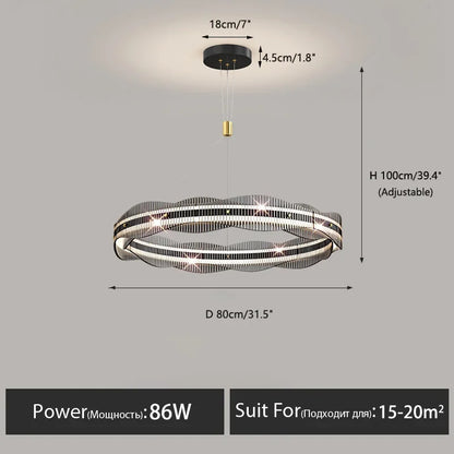 DecorBites™ LED Pendant Light: Modern Minimalist Chandelier for Living, Dining, Kitchen, Bedroom, Office