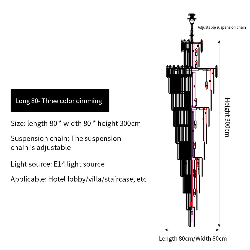 DecorBites™ Crystal Chandelier: Luxury Lighting for Living Room, Villa, Exhibition Hall