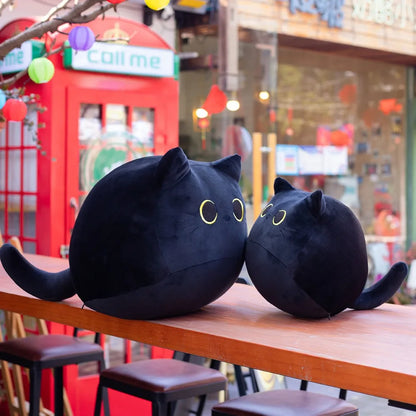 Cuddly Black Cat Plush Cushion