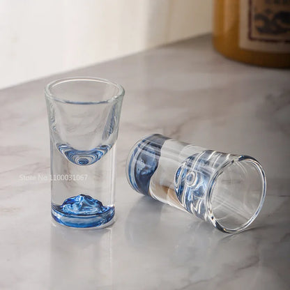 DecorBites™ Blue Sake Glass Ice Jug Wine Bottle Wine Dispenser Beer Cooler