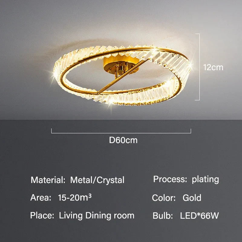 DecorBites™ Crystal LED Ceiling Lights for Modern Luxury Dining Room Decor