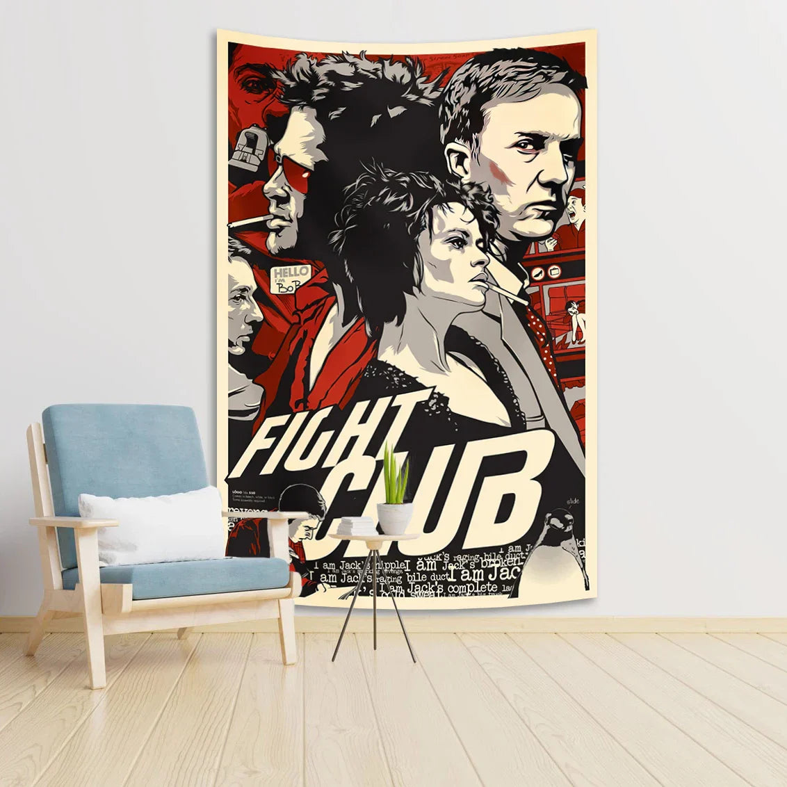 Decobites Flight Club Film Banner Tapestry for Stylish Home Décor