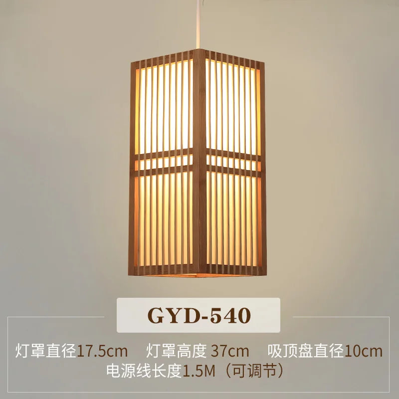 DecorBites™ Bamboo Pendant Lamp: Japanese Zen Tea Room Hanging Light for Home Decor