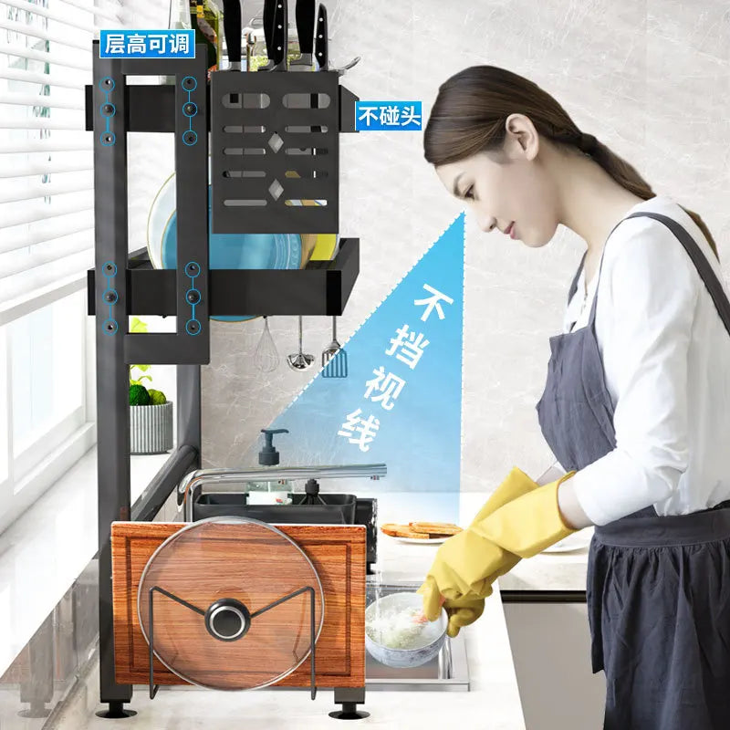 DecorBites™ Kitchen Sink Dish Drying Rack Cutlery Organizer Shelf Counter Storage