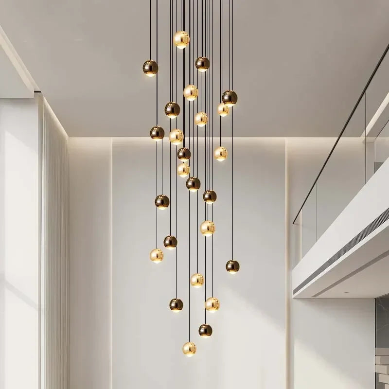 Decorbites™ Lámpara de Araña de Cristal Bolas Doradas | Accesorio de Iluminación Decorativa de Arte Moderno