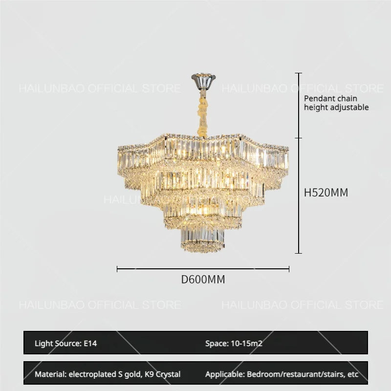 DecorBites™ Crystal Livingroom Chandelier: Modern Luxury for Dining Room, Bedroom, and Hall