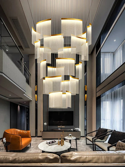 DecorBites™ Acrylic LED Chandelier: Modern Light Luxury Dimmable Pendant for Living Room-Elegant Lighting Fixtures