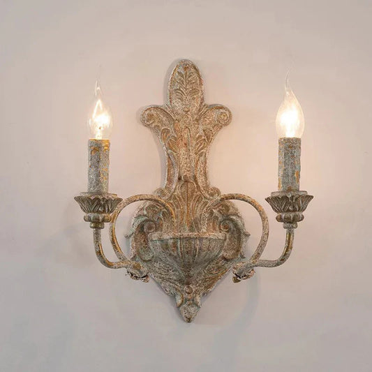 DecorBites™ Antique Iron Double Headed Wall Lamp | Retro Bedroom Bedside Corridor Living Room