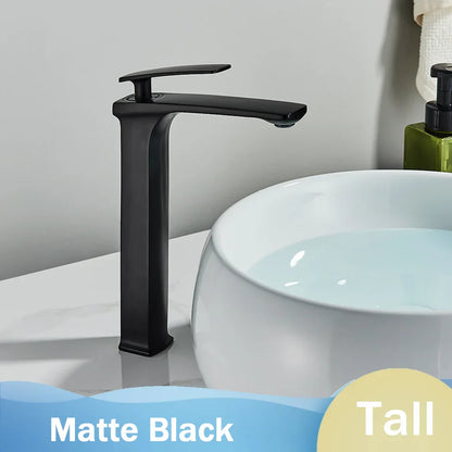 DecorBites™ Black Rose Gold Basin Faucet: Modern Deck Mounted Sink Mixer Tap for Luxury Bathrooms