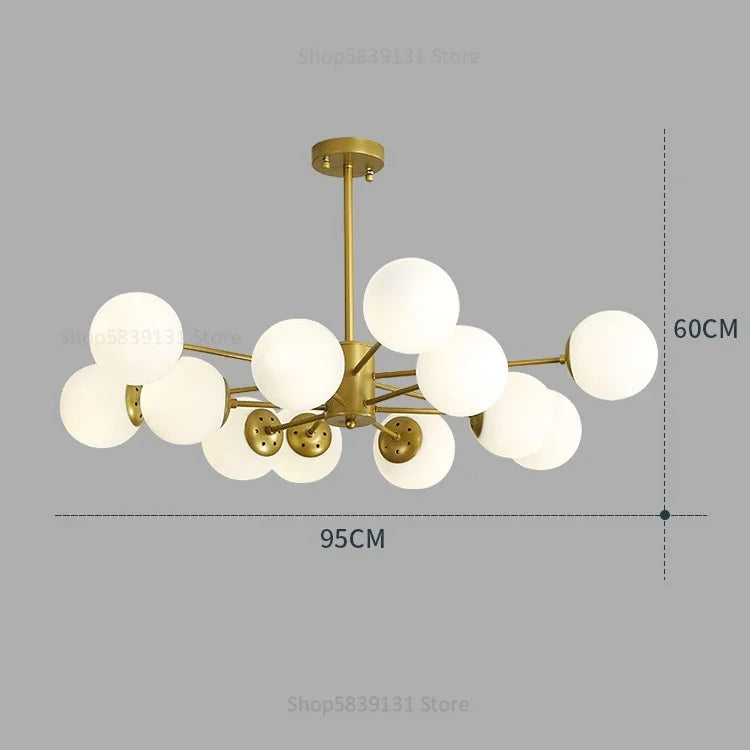 DecorBites™ Glass Ball Pendant Lights Modern Nordic Chandelier LED Living Room Decor