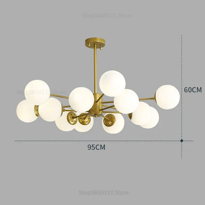 DecorBites™ Glass Ball Pendant Lights Modern Nordic Chandelier LED Living Room Decor
