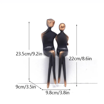 ديكور بايتس™ لمحبي الفن التجريدي تمثال من الراتنج كهدية لعيد الحب