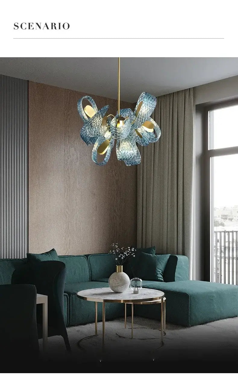 DecorBites™ Blue Glass LED Pendant Lamps - Modern Designer Lighting