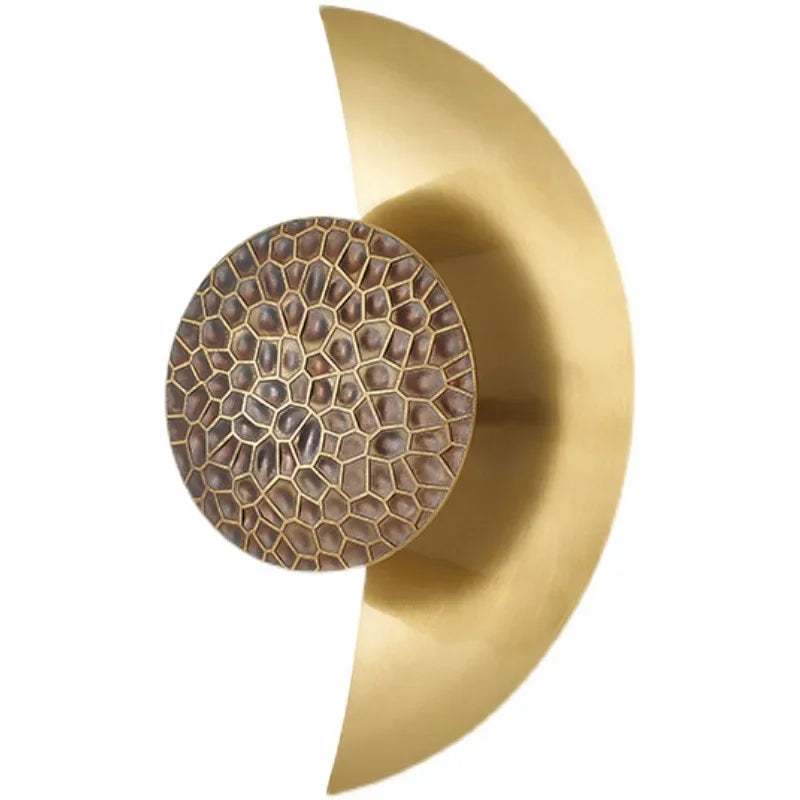 DecorBites™ Half Moon LED Wall Lamp | Modern Resin Iron Sconce for Living Room, Bedroom, Aisle