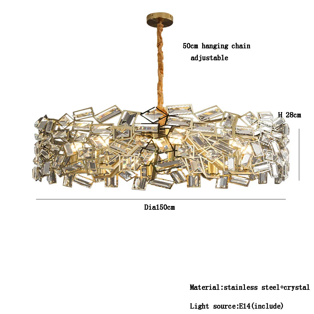 DecorBites™ Crystal Chandelier: Modern Bedroom Lighting Fixture for Home Decoration