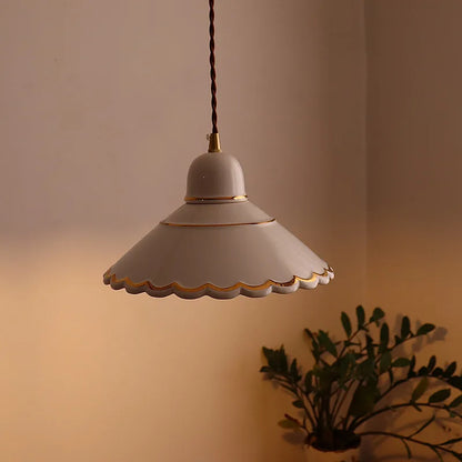 DecorBites™ LED Pendant Lamp Modern Style Home Lighting Living Room Study Bar White Flower Ceramic