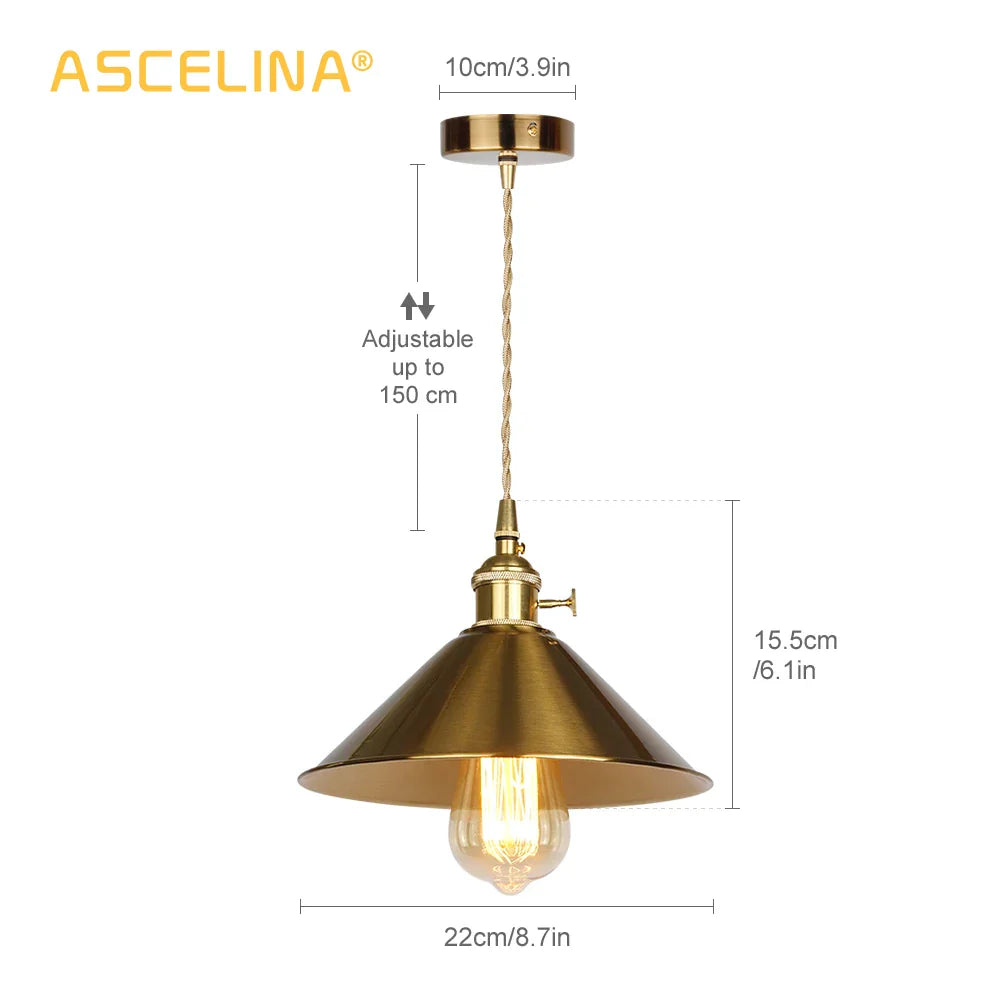 Decorbites™ Golden E27 Hängeleuchte: Vintage-Stil LED-Lampe für das Wohnzimmer