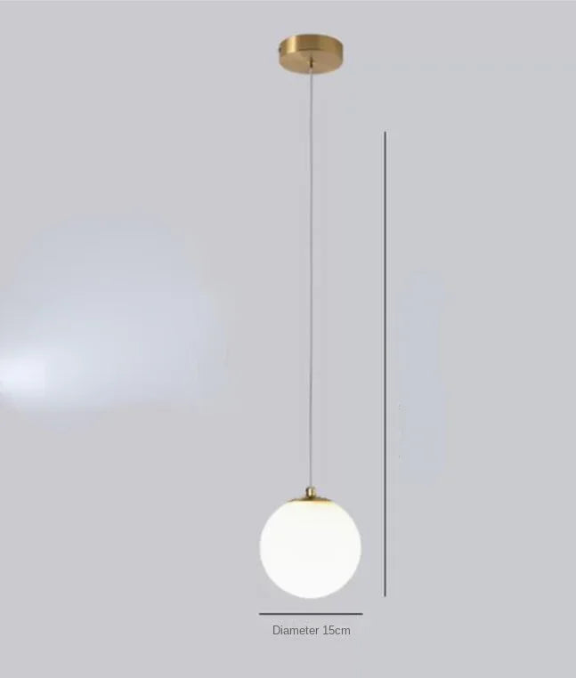 ديكوربايتس™ مصباح معلق مزدوج الرأس من الزجاج لغرفة النوم، ثريات LED حديثة