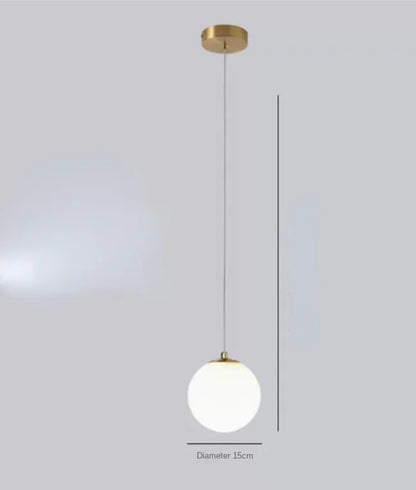 ديكوربايتس™ مصباح معلق مزدوج الرأس من الزجاج لغرفة النوم، ثريات LED حديثة