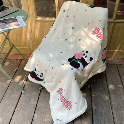 DecorBites™ Lamb Nap Cartoon Coral Velvet Blanket: Super Soft, Thick, and Cute for Winter