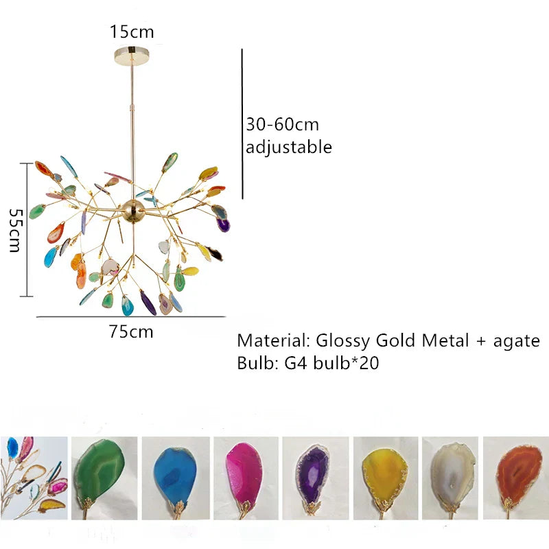 ديكوربايتس™ مصباح حائط LED من العقيق، تركيب سطحي معدني ذهبي، لمبة E14 G4