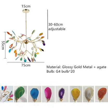 ديكوربايتس™ مصباح حائط LED من العقيق، تركيب سطحي معدني ذهبي، لمبة E14 G4