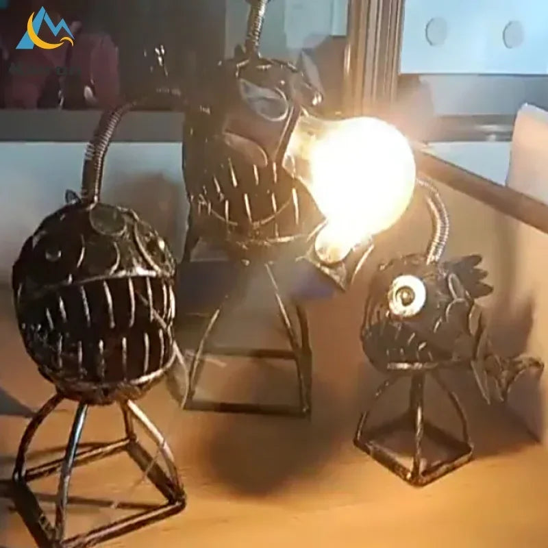 Copper Fish Table Lamp