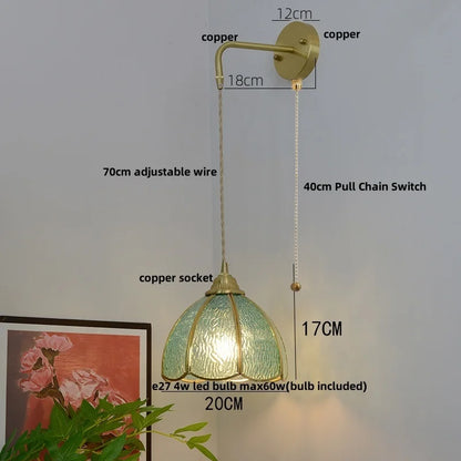 Decorbites™ Glas Messing LED Wandleuchte Vintage Waschleuchte Wandlampe