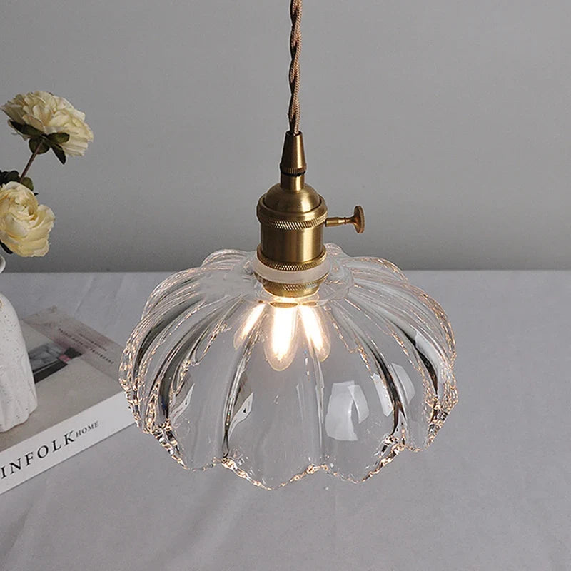 Vintage Shanghai Glass Pendant Light in Green or White