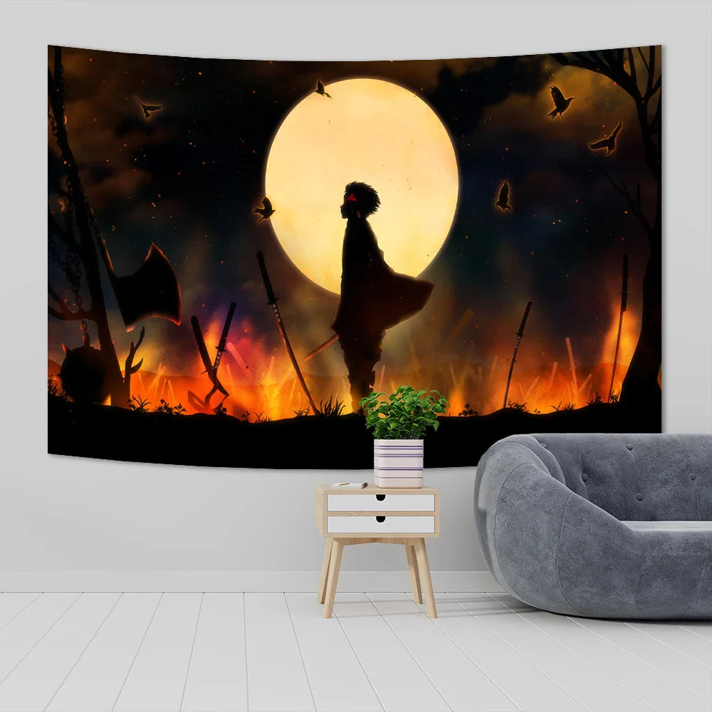 Decobites Demons Slayer Anime Cloth Wall Tapestry Room Decor