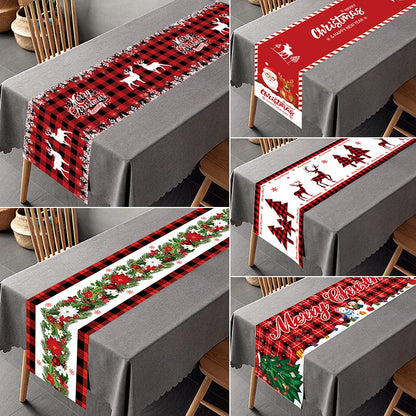 Christmas Table Runner Merry Christmas Decoration for Home Tablecloth Cover Xmas Ornament Navidad Noel Gifts New Year Party 2023