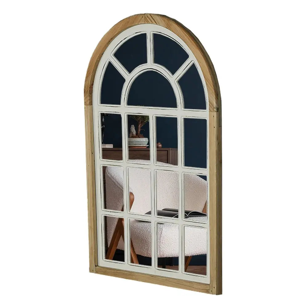 Wooden Gothic Wall Mirror 39.5-Inch Carved Frame
